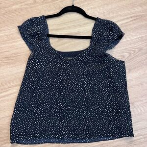 J.Crew Polka Dot Navy Top